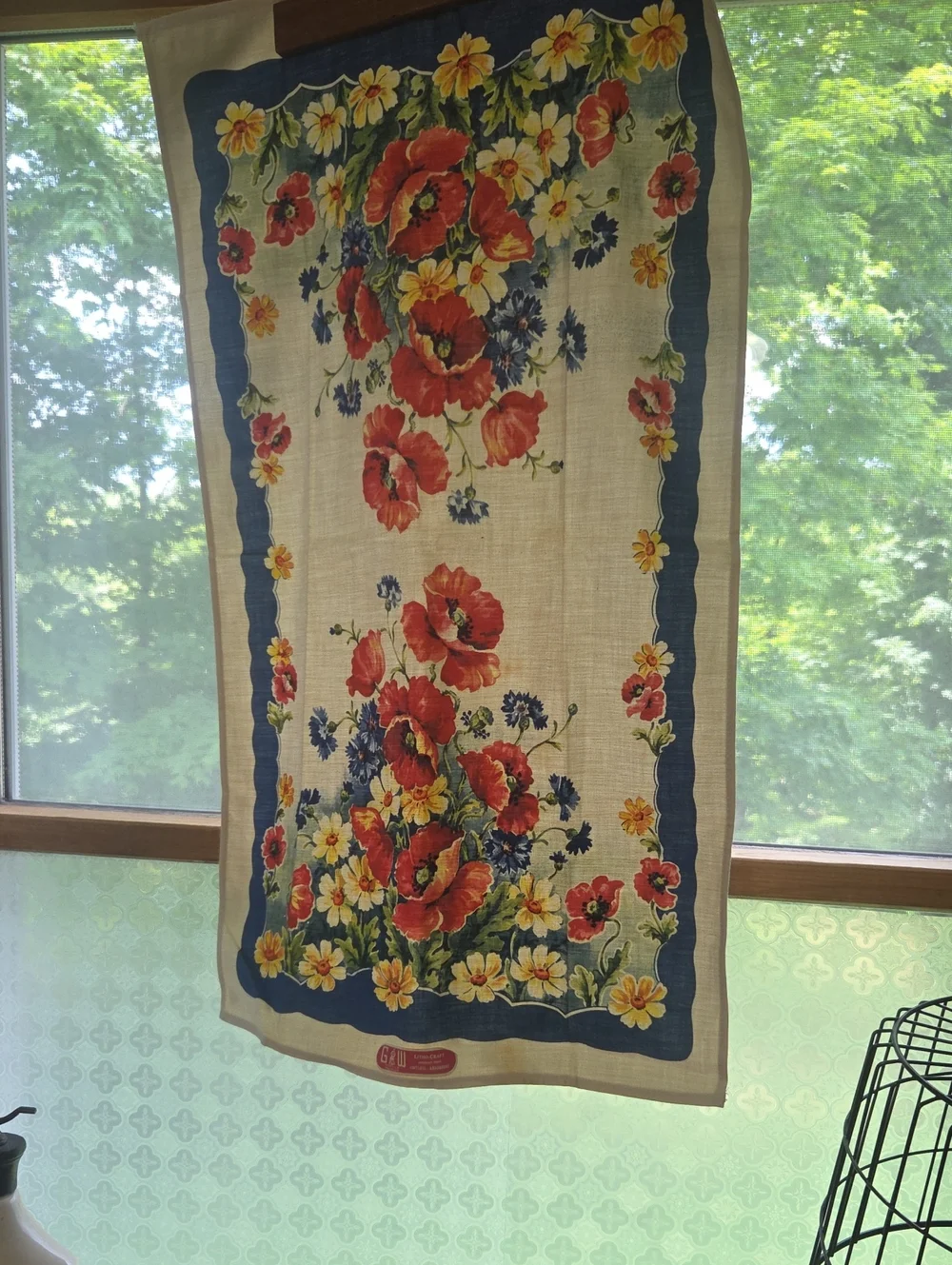 Vintage G W Litho  Craft Floral Tee Towel 1 Ct.